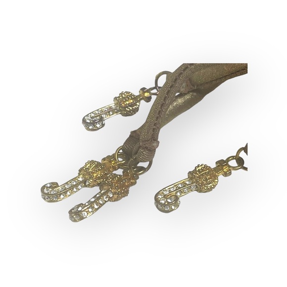 new OG Juicy Couture Beach ♚ Liquid Gold Metal Bikini Set ♚ Crystal Logo J’s ♚ - Picture 11 of 16